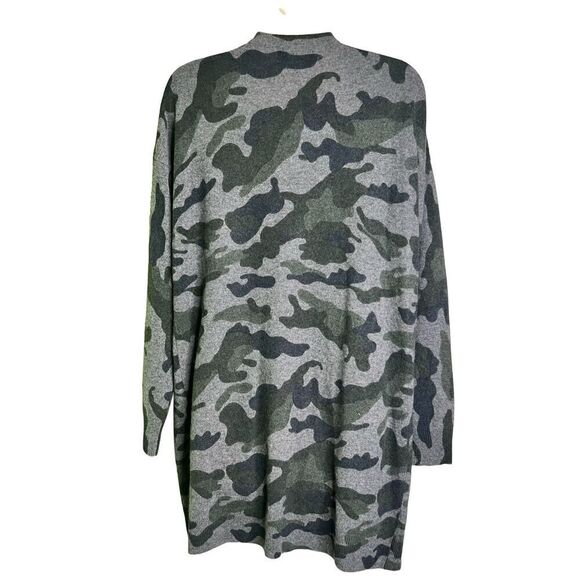 Magaschoni Cashmere Camouflage Print Long Cardigan NWT Size Medium - Picture 4 of 6